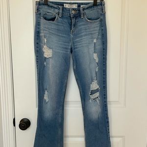 Low rise boot cut jeans
